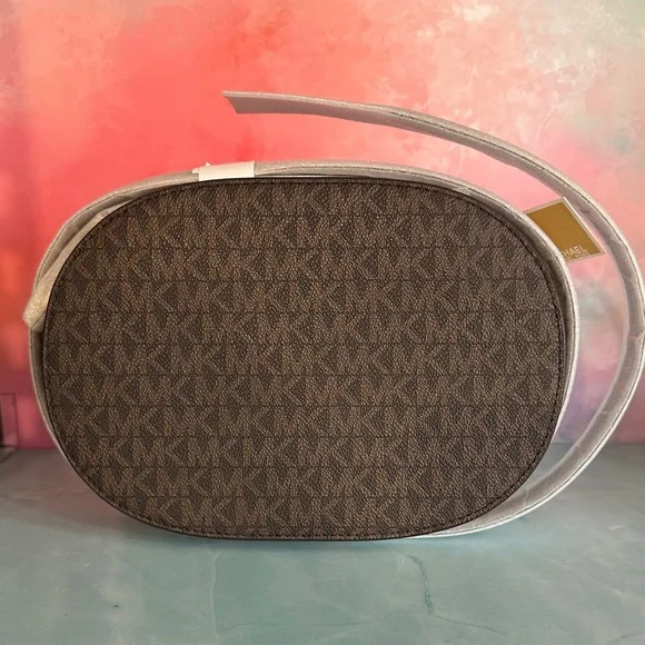 Michael Kors Brown Logo Crossbody Bag Jet Set Travel - Picture 9 of 16